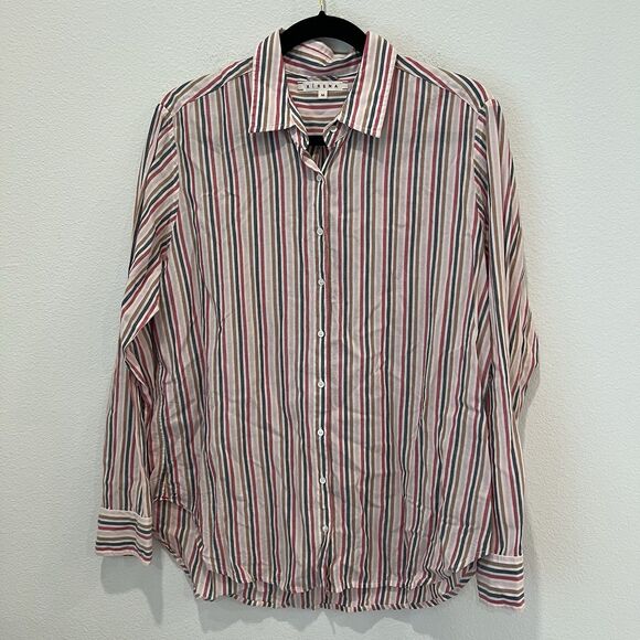 XiRENA Tops - Xirena Women’s button up shirt size M striped long sleeve multi Preppy Summer